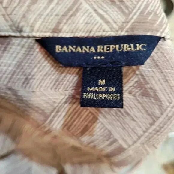 Banana Republic Women's Tan & White Poly Chiffon Sheer Blouse - Picture 7 of 8